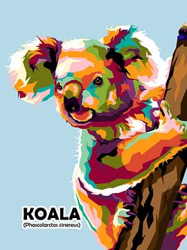 Australische dieren endemik KOALA in pop-art geweldig van miru arts