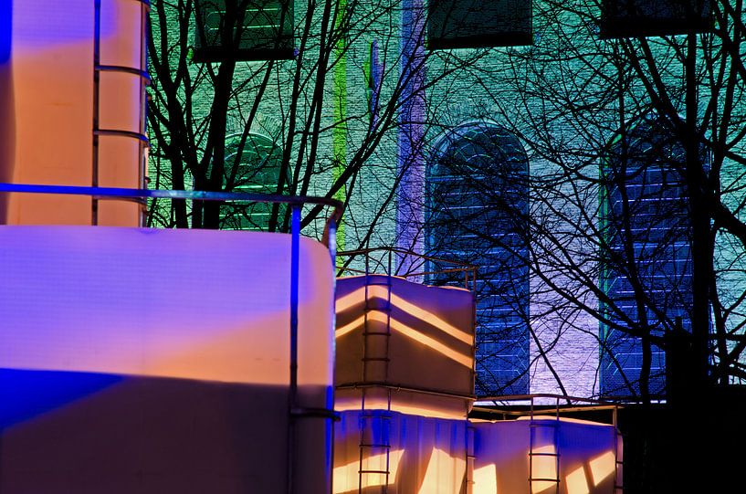 Abstracte stad Lightscape close up von Remco Swiers