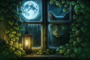 Die Katze am Fenster