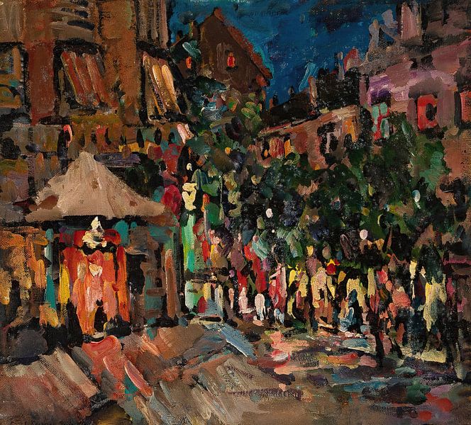 Konstantin Aleksejevitsj Korovin - Parijs, bij nacht, Montparnasse (1900) van Peter Balan