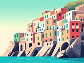 Amalfi coast italy in graphic shapes by Franka Poulain thumbnail