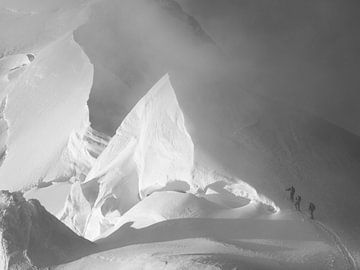 Alpinisten auf dem Mont Blanc von Menno Boermans