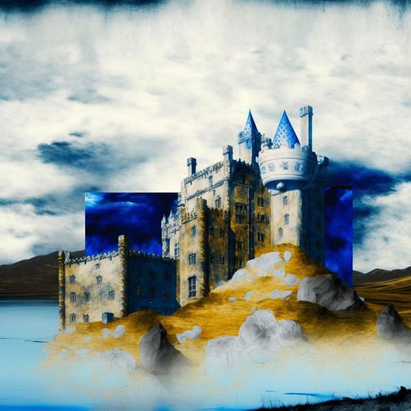 Knight's castle Castle Rocks Clouds defiant imposing mighty by gm_designs