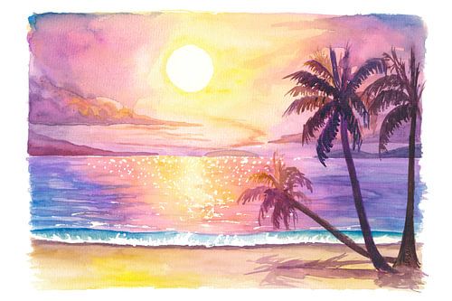 Fascinating sunsets near Magens Bay in Saint Thomas