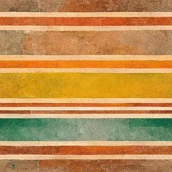 Art Deco Patroon met Aardse kleuren #VI van Whale & Sons