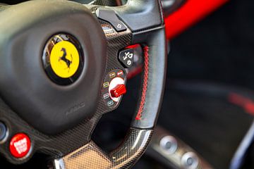 Ferrari 488 Spider sports car steering wheel dashboard by Sjoerd van der Wal Photography