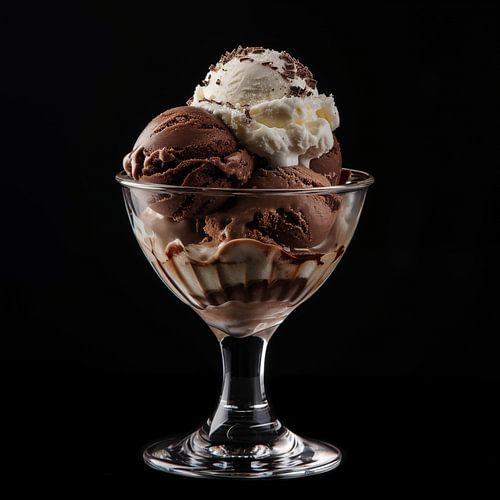 Vanille en chocolade ijs
