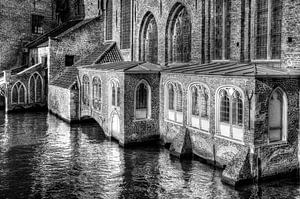 Oud Sint-Janshospitaal, Brugge België, zwart-wit