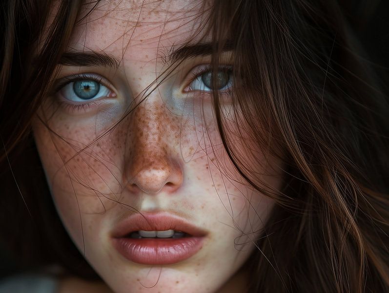 Mysteriöser Blick, stille Sehnsucht von fernlichtsicht