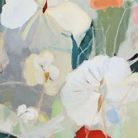 Champ de fleurs abstraites dans des couleurs pastel