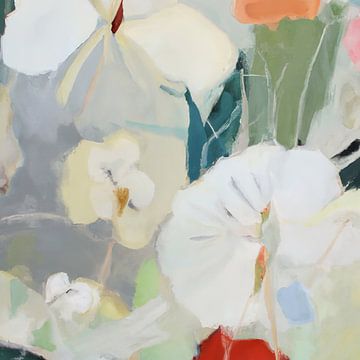 Abstract bloemenveld in pastelkleuren van Studio Allee