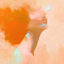 Abstract Vrouw | Oranje Silhouet van De Mooiste Kunst