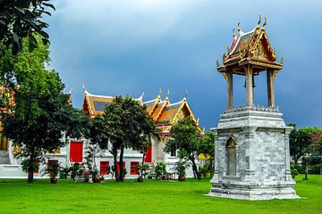 Buddhism temple Wat Benchamabohit in Bangkok Thailand by Dieter Walther