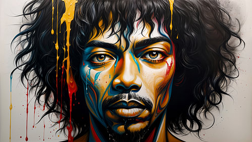 Reggae portret – kleurrijk mannenportret met wilde krullen