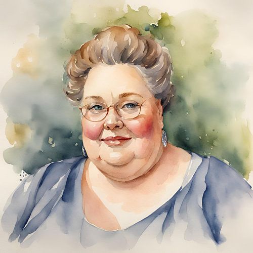 Gezellige dame op leeftijd met bril