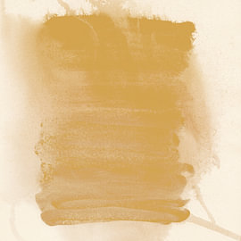 Minimalist watercolor art. Abstract shape in yellow ochre. by Abstract Minimalist Art