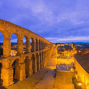 Sonnenaufgang am Aquädukt von Segovia, Spanien