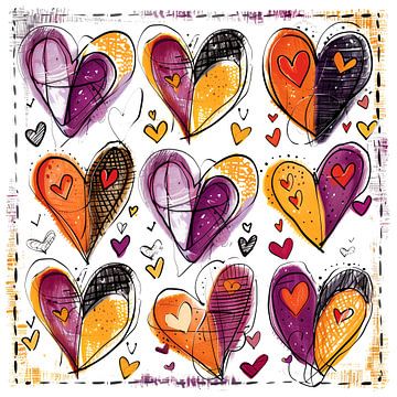 Colourful hearts illustration by ARTemberaubend