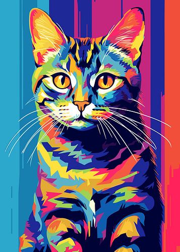 Kat dier WPAP Pop Art kleurenstijl