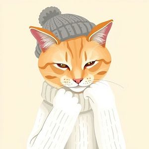 eine Katze mit Ausdruck Winterzeit.