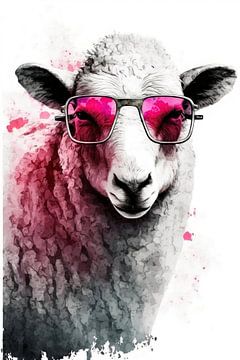 Schaf mit Sonnenbrille Cooles Schaf von Felix Brönnimann