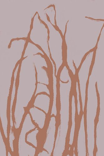 Pastel Botanicals. Plant in bruin en roze nr. 3