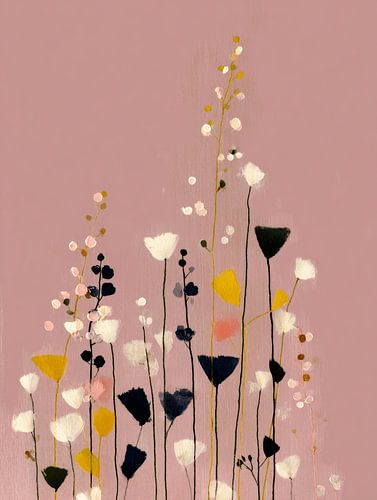 Abstrait botanique aux couleurs pastel sur Japandi Art Studio