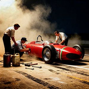 Ferrari 156 Haifischnase Boxenstopp Kunst