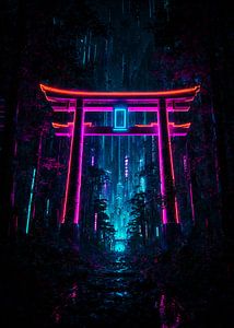 Japon Torii Gate Anime Cyberpunk