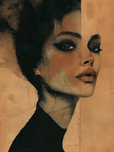 Modern en abstract portret, contemporary art