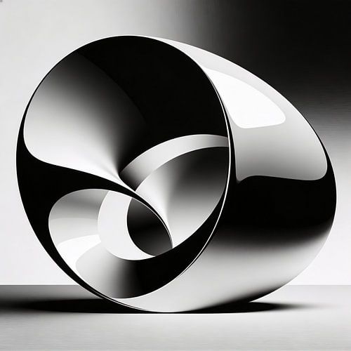 Formes sphériques abstraites aux reflets argentés