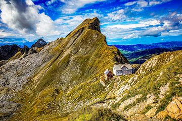 Hut aan de Säntis en Grenzchopf. van Marcel Hechler