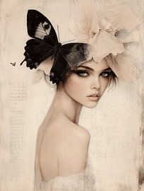 The butterfly girl in pastel colours by Carla Van Iersel