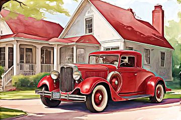 Rode oldtimer jaren 1930 van DeVerviersBelgium
