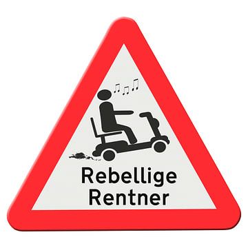 Warnung bord Mobility Scooter - Rebellische Rentner. van Grüntyers .