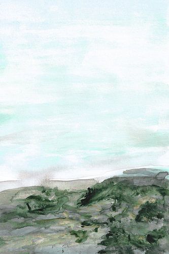 Rustig groen kustlandschap