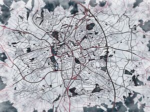Karte von Fulda im stil 'White winter'