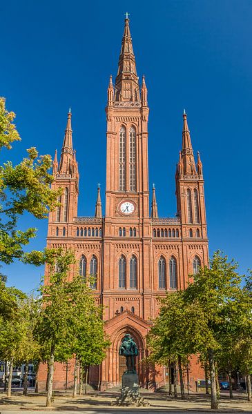 Marktkirche am Schlossplatz in Wiesbaden van Christian Müringer