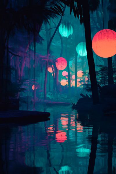 Lichter im Dschungel von Poster Art Shop