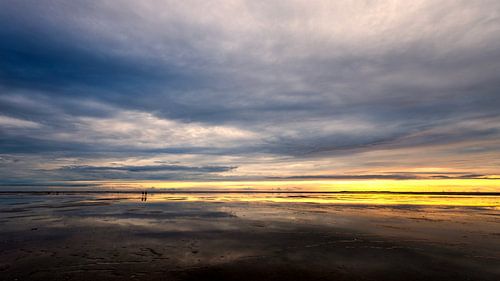 Zonsondergang op de Wadden, vanaf het eiland Rottumeroog