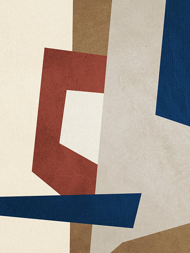 Zeitgenössische minimalistische geometrische abstrakte Kunst, erdige Töne