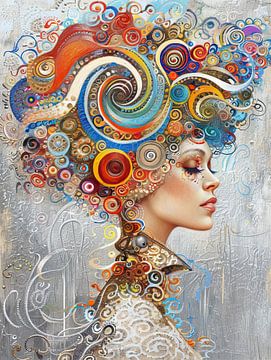 Vrouwengelaat | Mechanical Beauty Unwound van Abstract Schilderij
