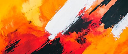 Abstracte kleurenzee in rood en zwart