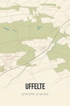 Vintage landkaart van Uffelte (Drenthe) van MijnStadsPoster