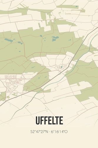 Alte Landkarte von Uffelte (Drenthe)