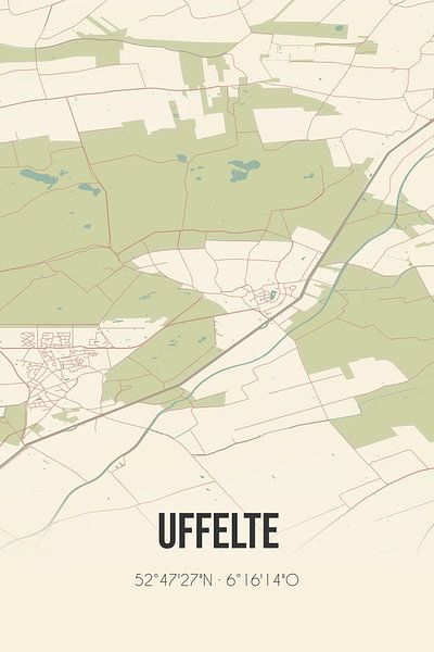 Vintage map of Uffelte (Drenthe) by Prints of Place