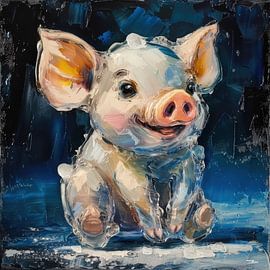 cochon de ferme abstrait sur Gelissen Artworks