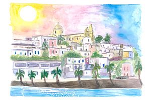 Sonnenlicht über Stromboli Äolische Inseln Italien