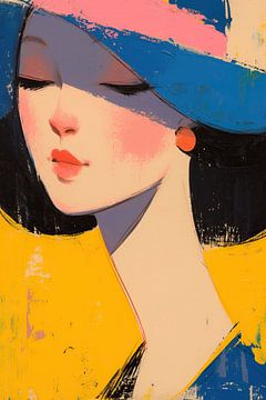 Modern Portret | Dreamy Gaze van Blikvanger Schilderijen