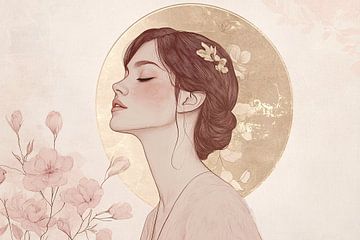 Elegante vrouw met gouden details van Imperial Art House